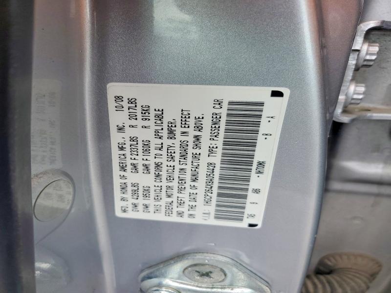 51789596 :رقم المزاد ، 1HGCP264X9A054428 vin ، 2009 Honda Accord مزاد بيع