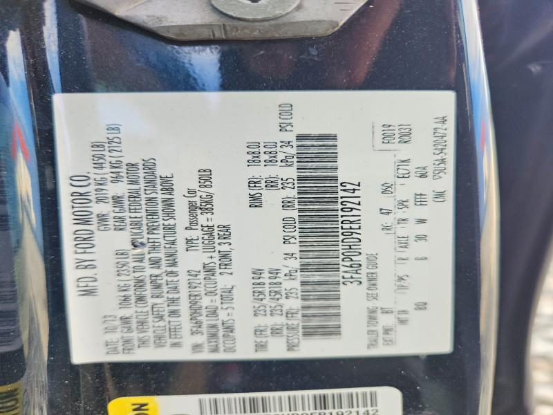 49785766 :رقم المزاد ، 3FA6P0HD9ER192142 vin ، 2014 Ford Fusion مزاد بيع
