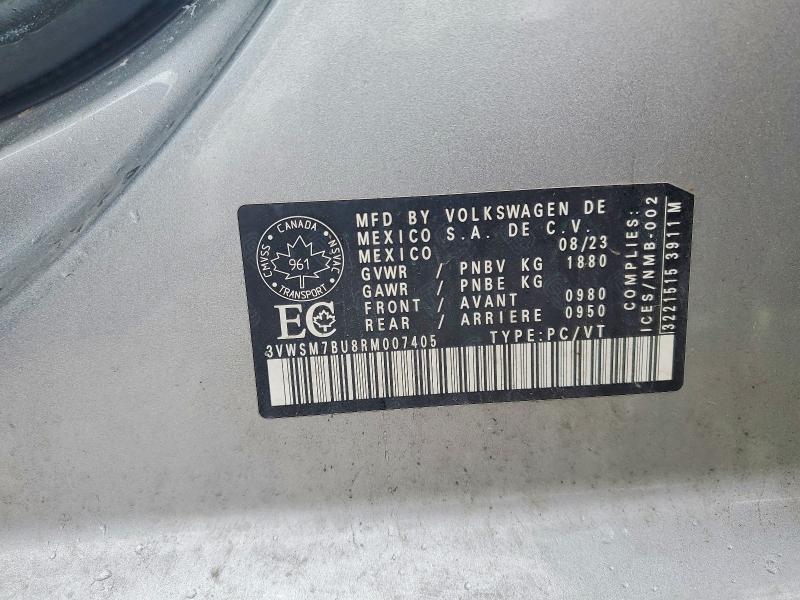 49370576 :رقم المزاد ، 3VWSM7BU8RM007405 vin ، 2024 Volkswagen Jetta مزاد بيع