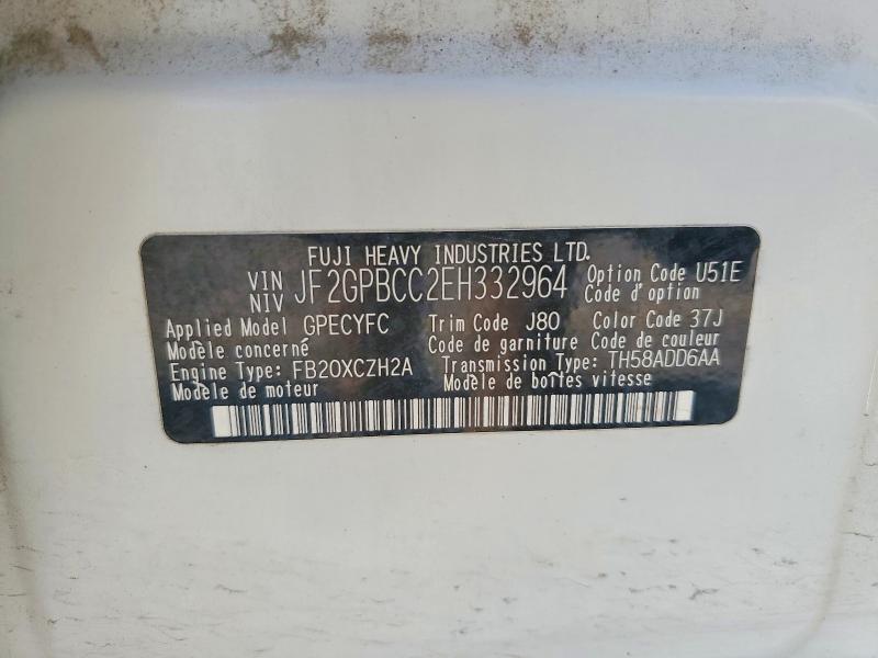 Aukcja sprzedaży 2014 Subaru Xv Crosstrek, vin: JF2GPBCC2EH332964, numer aukcji: 51407536