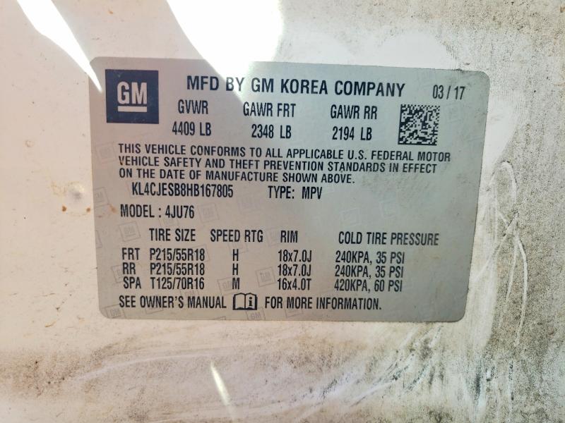 Продаж на аукціоні авто 2017 Buick Encore, vin: KL4CJESB8HB167805, номер лоту: 50351586