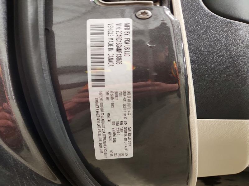 50320636 :رقم المزاد ، 2C4RC1BG4NR138605 vin ، 2022 Chrysler Pacifica مزاد بيع
