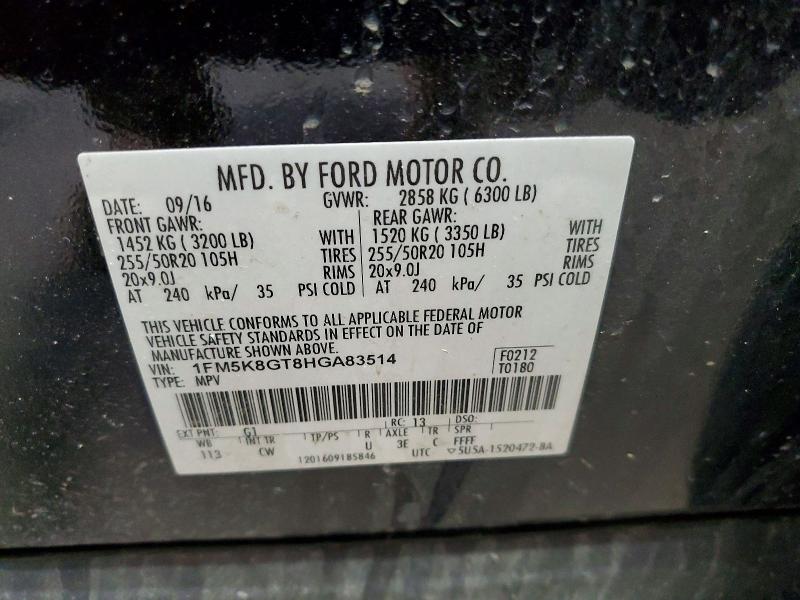 Aukcja sprzedaży 2017 Ford Explorer, vin: 1FM5K8GT8HGA83514, numer aukcji: 51428806
