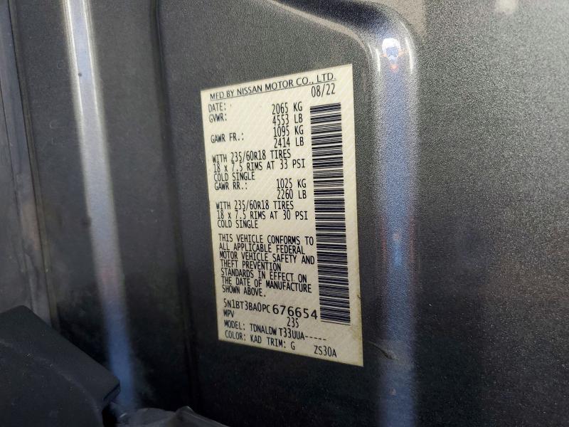 48457766 :رقم المزاد ، 5N1BT3BA0PC676654 vin ، 2023 Nissan Rogue مزاد بيع