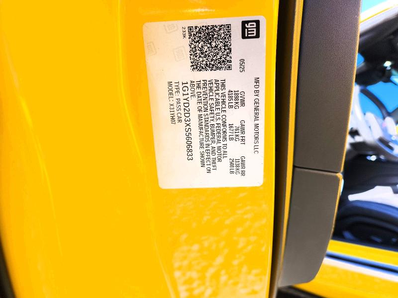 Продаж на аукціоні авто 2025 Chevrolet Corvette, vin: 1G1YD2D3XS5606833, номер лоту: 49003146
