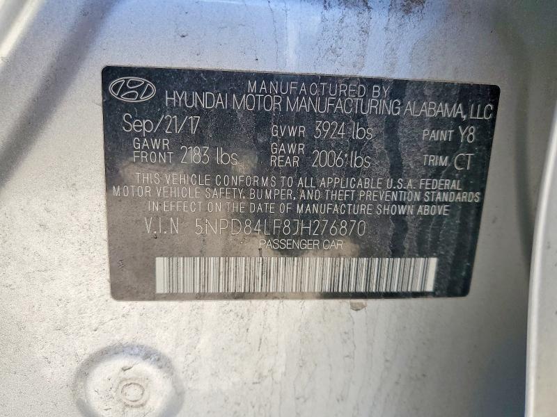 Aukcja sprzedaży 2018 Hyundai Elantra, vin: 5NPD84LF8JH276870, numer aukcji: 51099826
