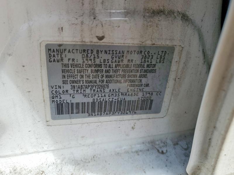 Aukcja sprzedaży 2015 Nissan Sentra, vin: 3N1AB7AP3FY326976, numer aukcji: 48333016