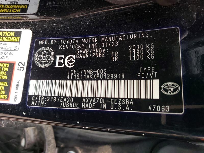 Продаж на аукціоні авто 2023 Toyota Camry, vin: 4T1S11AKXPU128918, номер лоту: 48142836