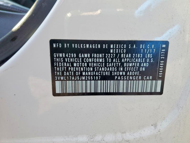 Продаж на аукціоні авто 2018 Volkswagen Jetta, vin: 3VWL17AJ5JM255197, номер лоту: 51032136