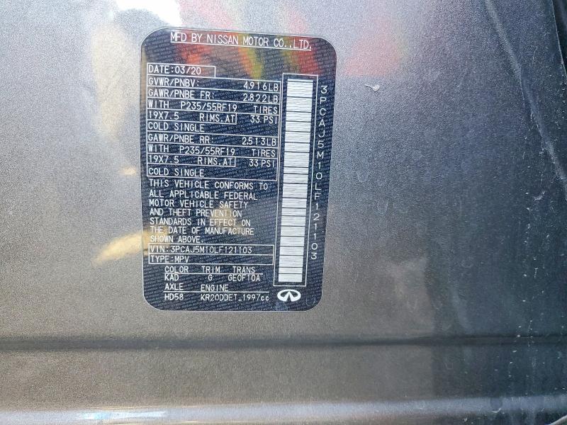 Продажа на аукционе авто 2020 Infiniti Qx50, vin: 3PCAJ5M10LF121103, номер лота: 79788655