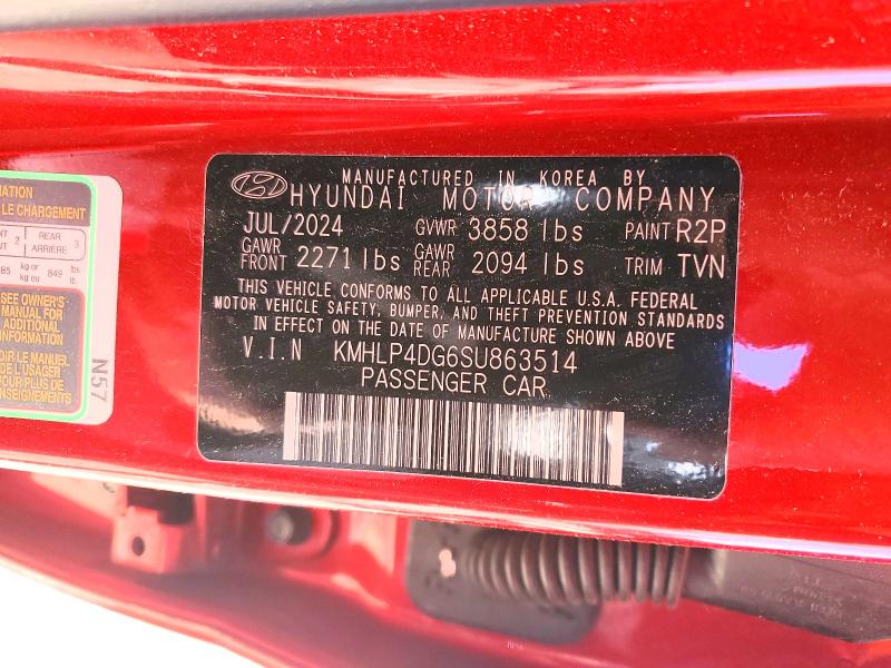 Продажа на аукционе авто 2025 Hyundai Elantra, vin: KMHLP4DG6SU863514, номер лота: 51150386