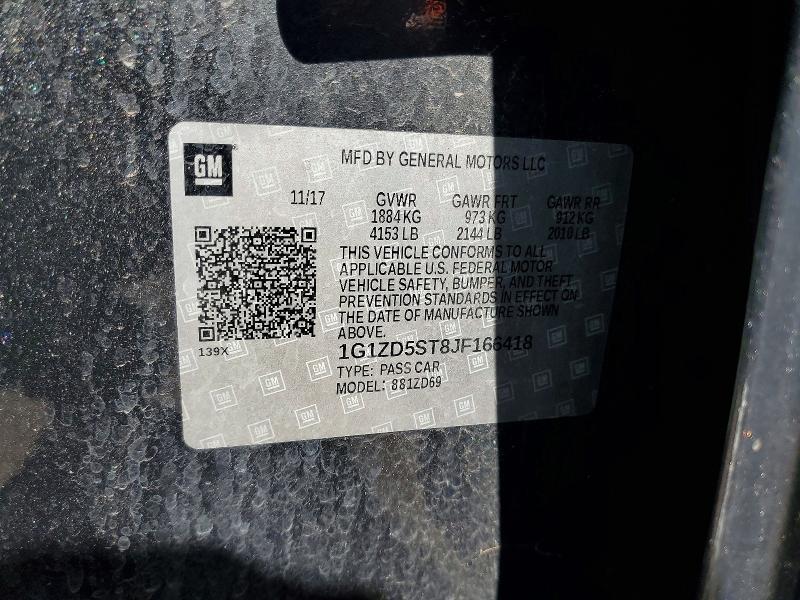 Aukcja sprzedaży 2018 Chevrolet Malibu, vin: 1G1ZD5ST8JF166418, numer aukcji: 50834776