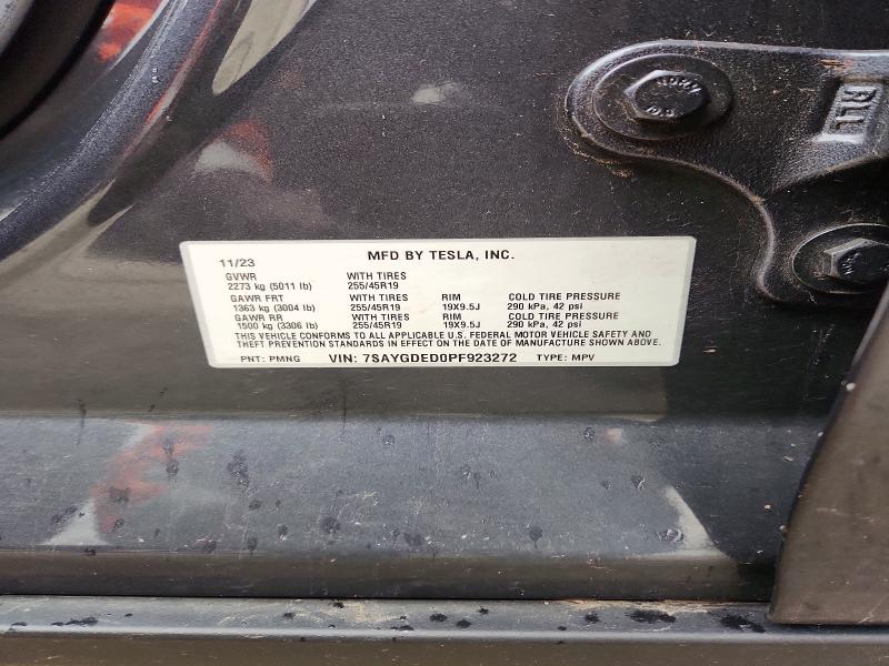 2023 Tesla Model Y მანქანა იყიდება აუქციონზე, vin: 7SAYGDED0PF923272, აუქციონის ნომერი: 51520826