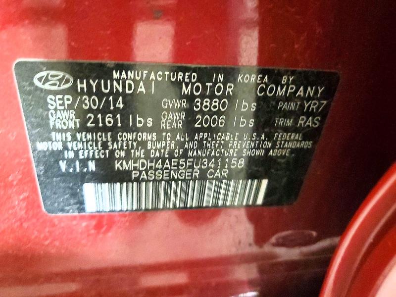 Продаж на аукціоні авто 2015 Hyundai Elantra, vin: KMHDH4AE5FU341158, номер лоту: 49292916