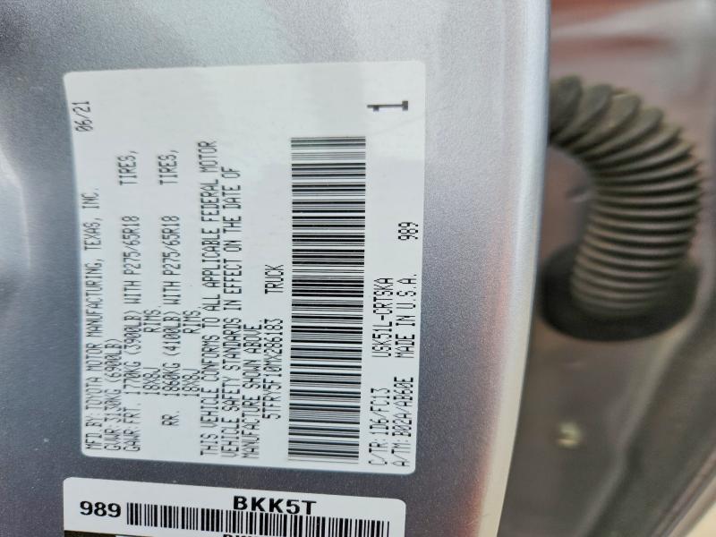 Aukcja sprzedaży 2021 Toyota Tundra, vin: 5TFRY5F10MX286183, numer aukcji: 51690456