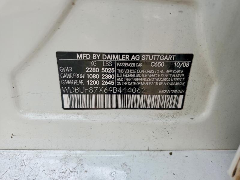 50279396 :رقم المزاد ، WDBUF87X69B414062 vin ، 2009 Mercedes-benz E مزاد بيع