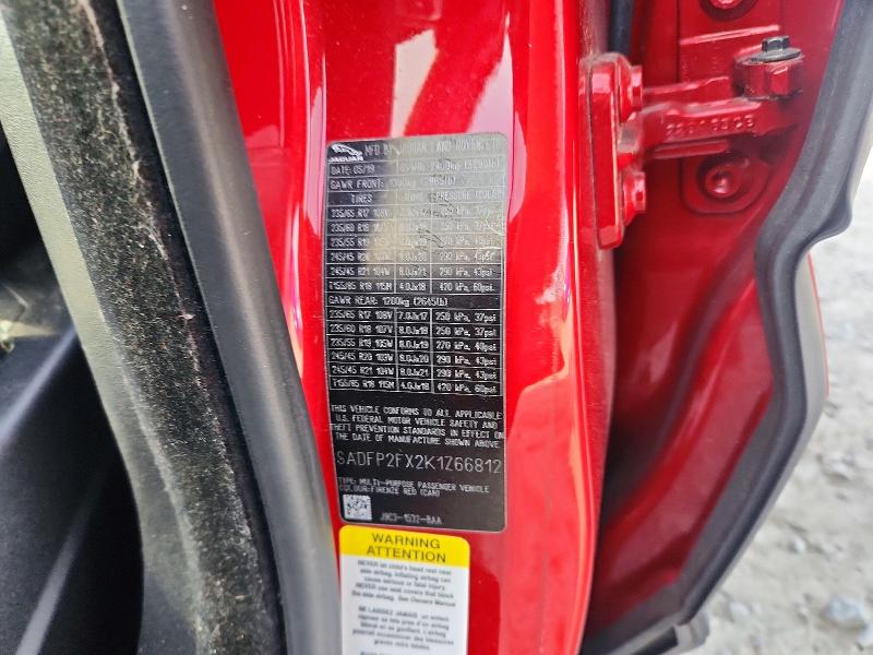 2019 Jaguar E-pace მანქანა იყიდება აუქციონზე, vin: SADFP2FX2K1Z66812, აუქციონის ნომერი: 49396956