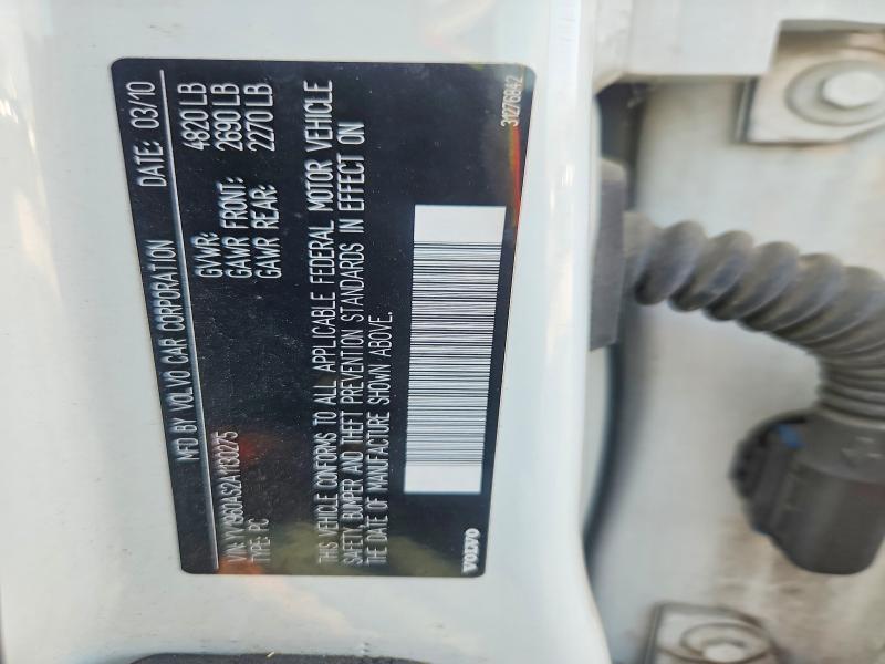 50300426 :رقم المزاد ، YV1960AS2A1130275 vin ، 2010 Volvo S80 مزاد بيع