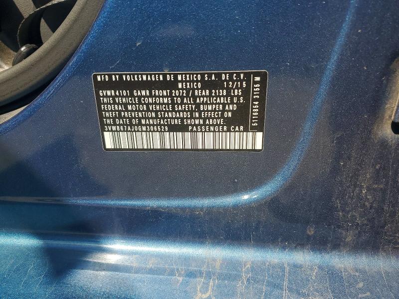 Продажа на аукционе авто 2016 Volkswagen Jetta, vin: 3VWB67AJ0GM306529, номер лота: 50801716