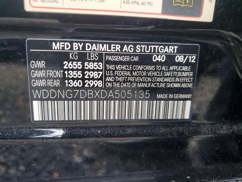 Продаж на аукціоні авто 2013 Mercedes-benz S, vin: WDDNG7DBXDA505135, номер лоту: 51841256
