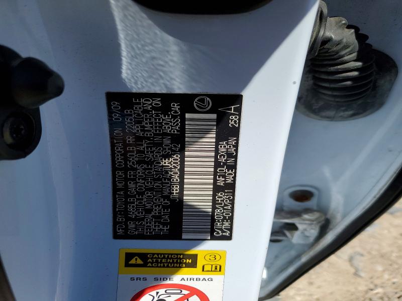 Продаж на аукціоні авто 2010 Lexus Hs 250h, vin: JTHBB1BA0A2006142, номер лоту: 48516156