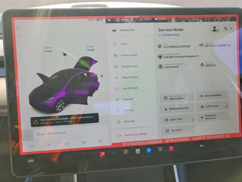 Aukcja sprzedaży 2020 Tesla Model Y, vin: 5YJYGDEE2LF035056, numer aukcji: 51953036