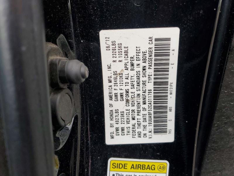 Aukcja sprzedaży 2012 Acura Tl, vin: 19UUA9F52CA011796, numer aukcji: 52073566