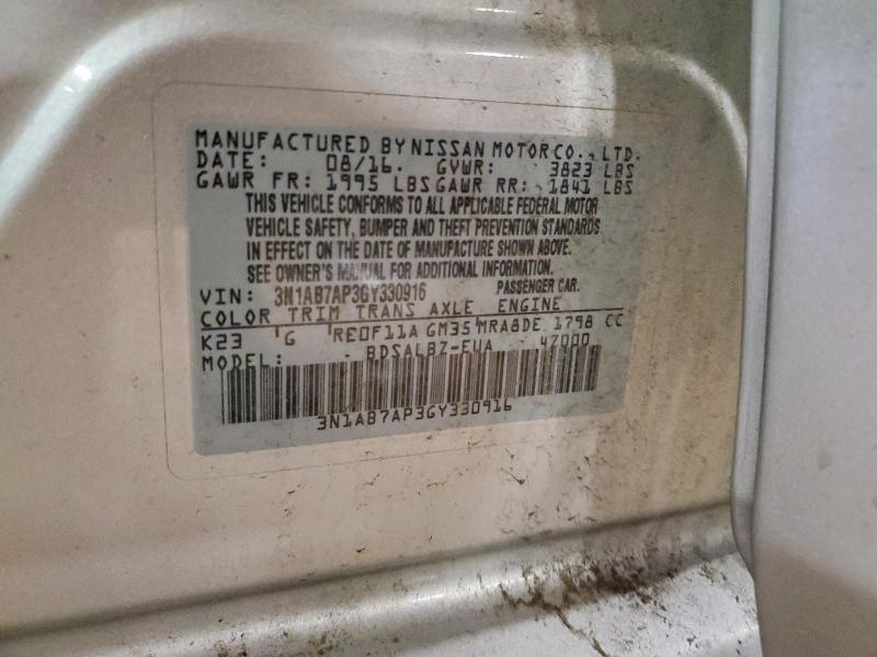 49534066 :رقم المزاد ، 3N1AB7AP3GY330916 vin ، 2016 Nissan Sentra مزاد بيع