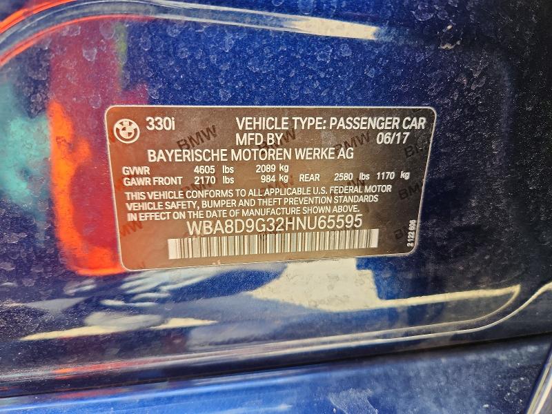 Продажа на аукционе авто 2017 Bmw 330, vin: WBA8D9G32HNU65595, номер лота: 49471896