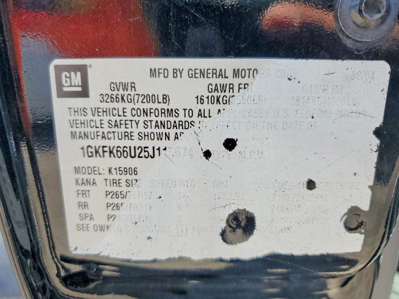 Aukcja sprzedaży 2005 Gmc Yukon Xl, vin: 1GKFK66U25J115674, numer aukcji: 51383046