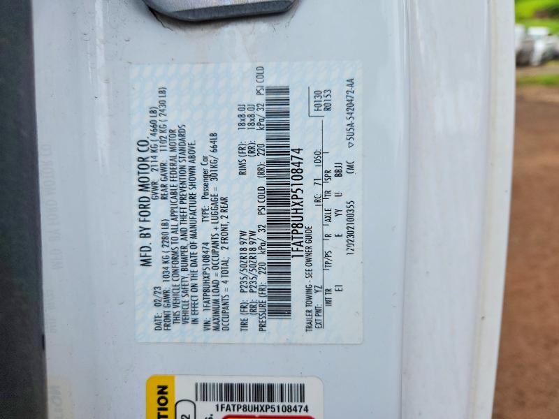 Aukcja sprzedaży 2023 Ford Mustang, vin: 1FATP8UHXP5108474, numer aukcji: 47835486