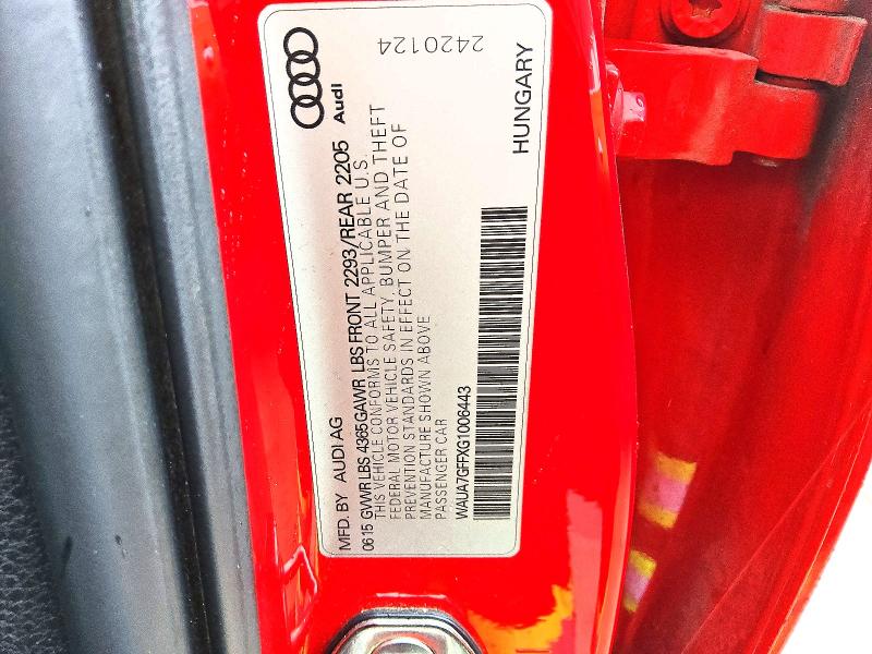 Продаж на аукціоні авто 2016 Audi A3, vin: WAUA7GFFXG1006443, номер лоту: 50409816