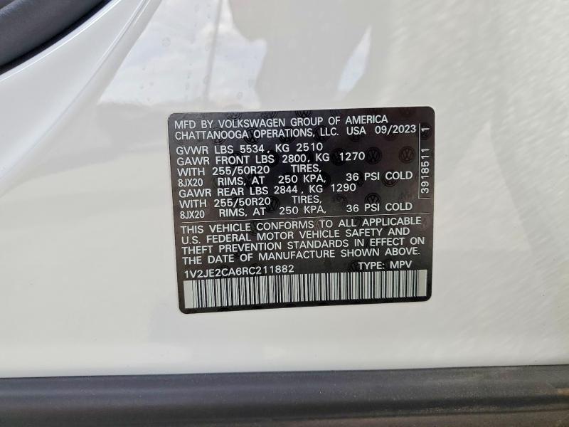 Продаж на аукціоні авто 2024 Volkswagen Atlas Cross Sport, vin: 1V2JE2CA6RC211882, номер лоту: 48829536