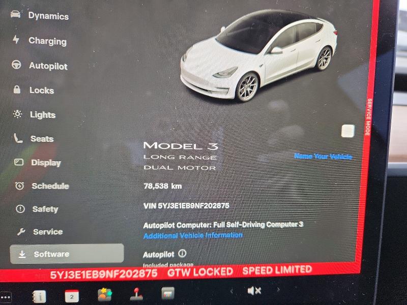 47803096 :رقم المزاد ، 5YJ3E1EB9NF202875 vin ، 2022 Tesla Model 3 مزاد بيع