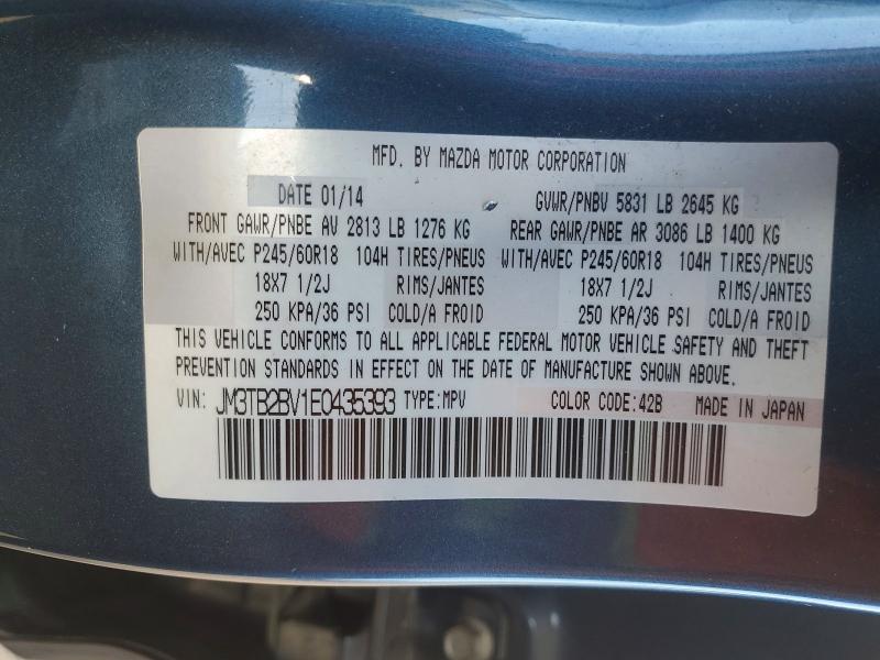 Aukcja sprzedaży 2014 Mazda Cx-9, vin: JM3TB2BV1E0435393, numer aukcji: 50778586