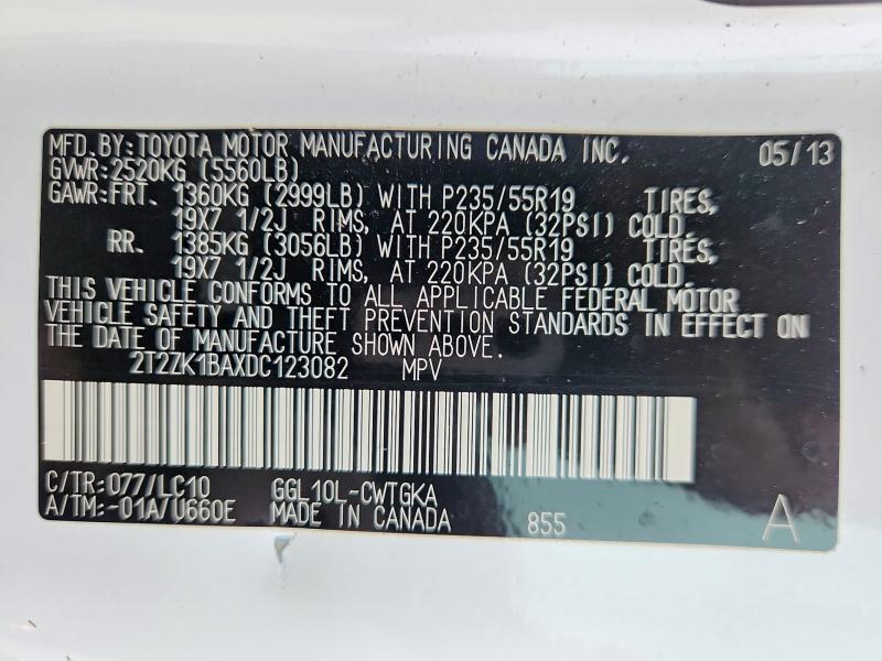 2013 Lexus Rx 350 მანქანა იყიდება აუქციონზე, vin: 2T2ZK1BAXDC123082, აუქციონის ნომერი: 48641566