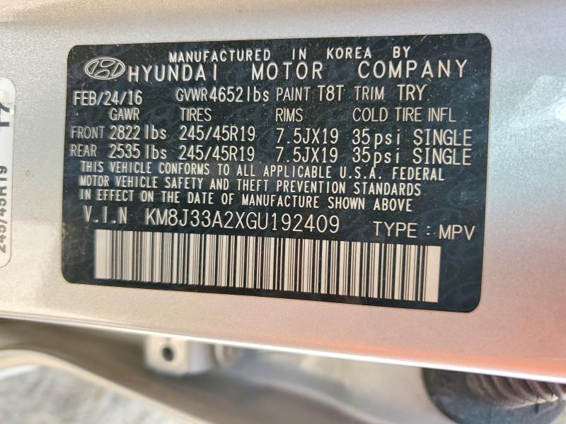 Продажа на аукционе авто 2016 Hyundai Tucson, vin: KM8J33A2XG0192409, номер лота: 51271386