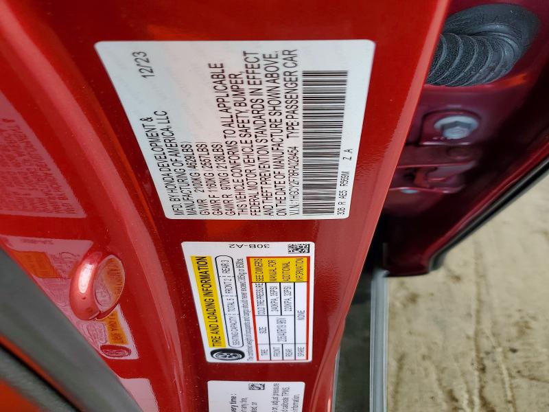 50474586 :رقم المزاد ، 1HGCY2F78RA029454 vin ، 2024 Honda Accord مزاد بيع