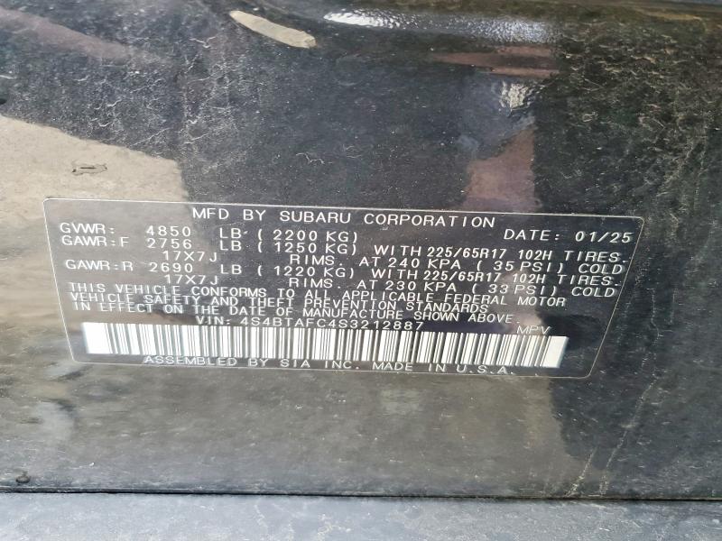 Aukcja sprzedaży 2025 Subaru Outback, vin: 4S4BTAFC4S3212887, numer aukcji: 48749936