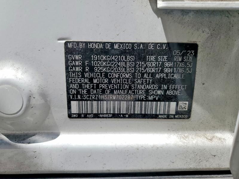 Продаж на аукціоні авто 2024 Honda Hr-v, vin: 3CZRZ1H37RM702287, номер лоту: 48676686
