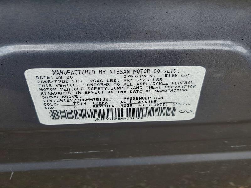 51366826 :رقم المزاد ، JN1EV7BR6MM751360 vin ، 2021 Infiniti Q50 مزاد بيع
