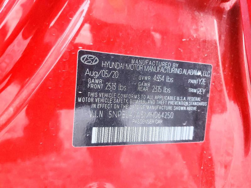 48579546 :رقم المزاد ، 5NPEL4JA5MH064250 vin ، 2021 Hyundai Sonata مزاد بيع