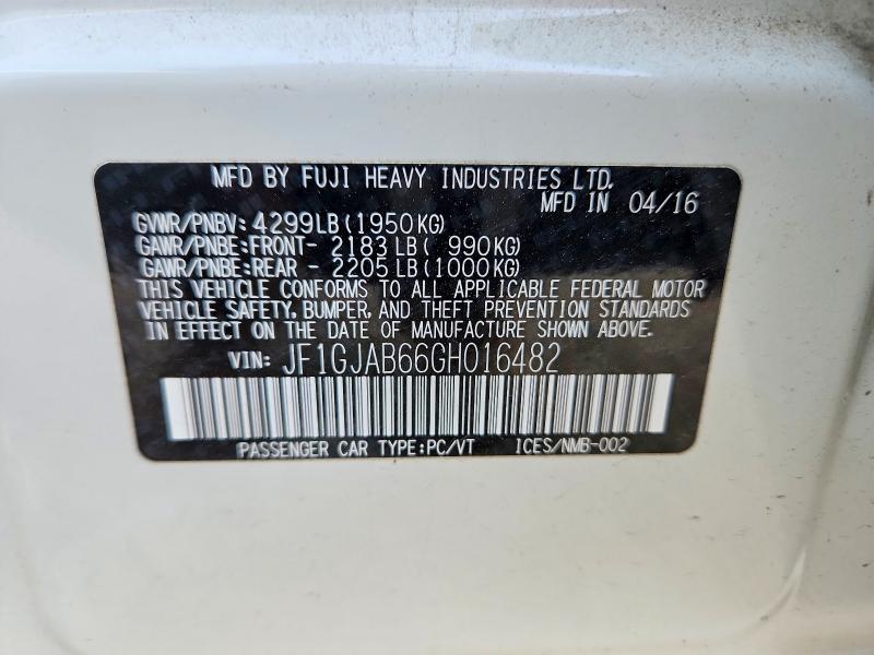 Aukcja sprzedaży 2016 Subaru Impreza, vin: JF1GJAB66GH016482, numer aukcji: 49907506