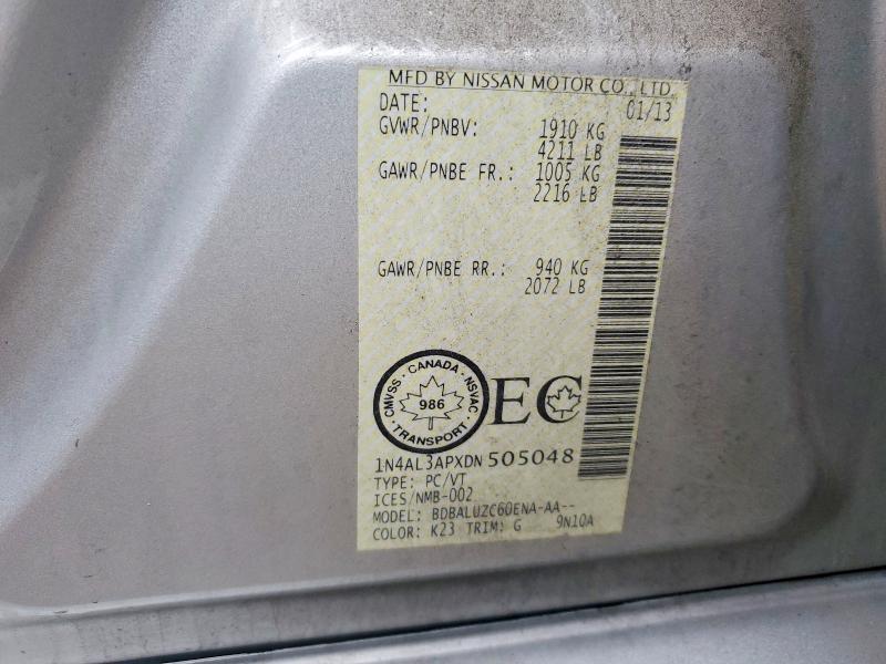 Aukcja sprzedaży 2013 Nissan Altima, vin: 1N4AL3APXDN505048, numer aukcji: 50197336
