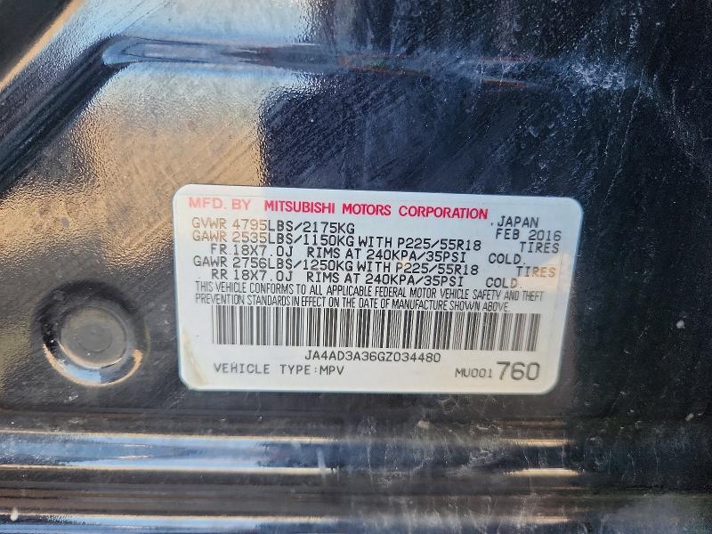 Aukcja sprzedaży 2016 Mitsubishi Outlander, vin: JA4AD3A36GZ034480, numer aukcji: 50477586