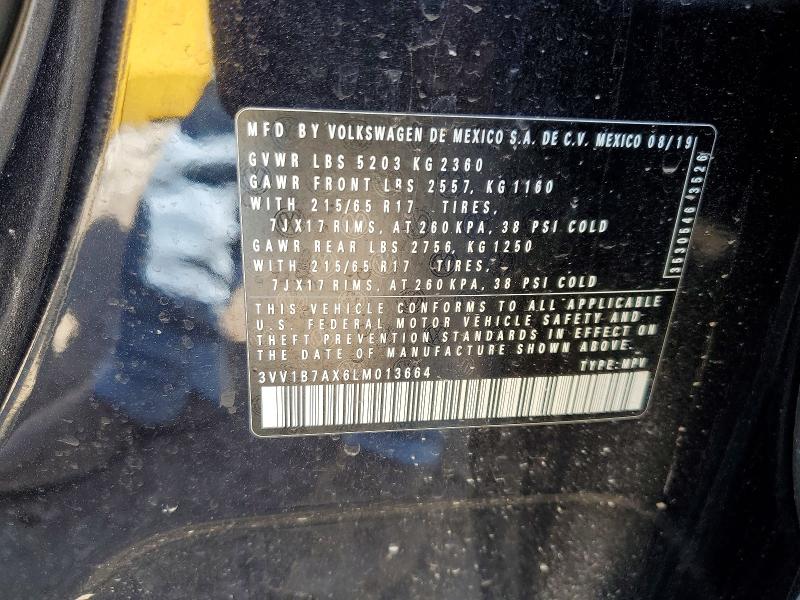 49879686 :رقم المزاد ، 3VV1B7AX6LM013664 vin ، 2020 Volkswagen Tiguan مزاد بيع