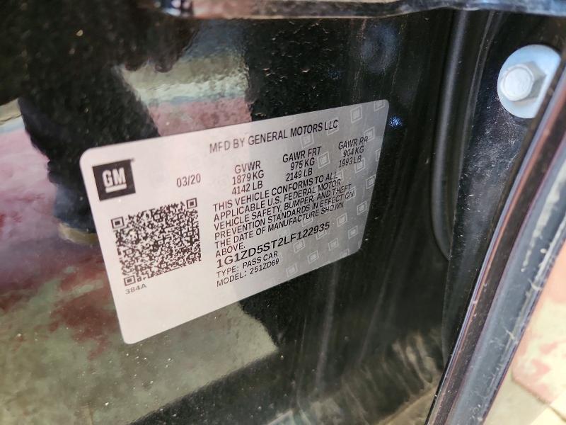 50228186 :رقم المزاد ، 1G1ZD5ST2LF122935 vin ، 2020 Chevrolet Malibu مزاد بيع