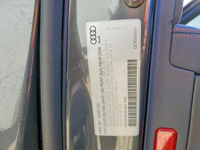 Продажа на аукционе авто 2020 Audi S4, vin: WAUB4AF45LA061448, номер лота: 48517756