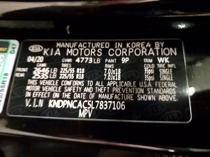 49248066 :رقم المزاد ، KNDPNCAC5L7837106 vin ، 2020 Kia Sportage مزاد بيع