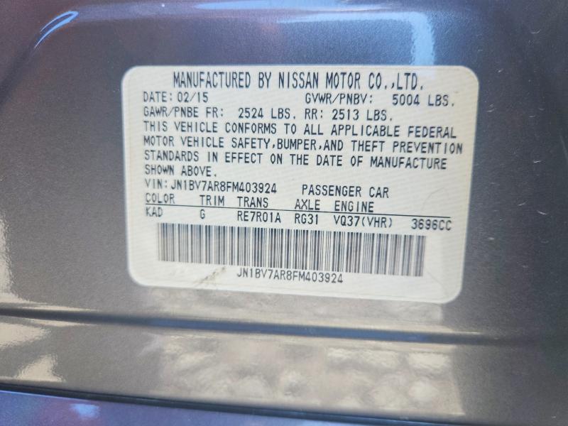 Продаж на аукціоні авто 2015 Infiniti Q50, vin: JN1BV7AR8FM403924, номер лоту: 51311236